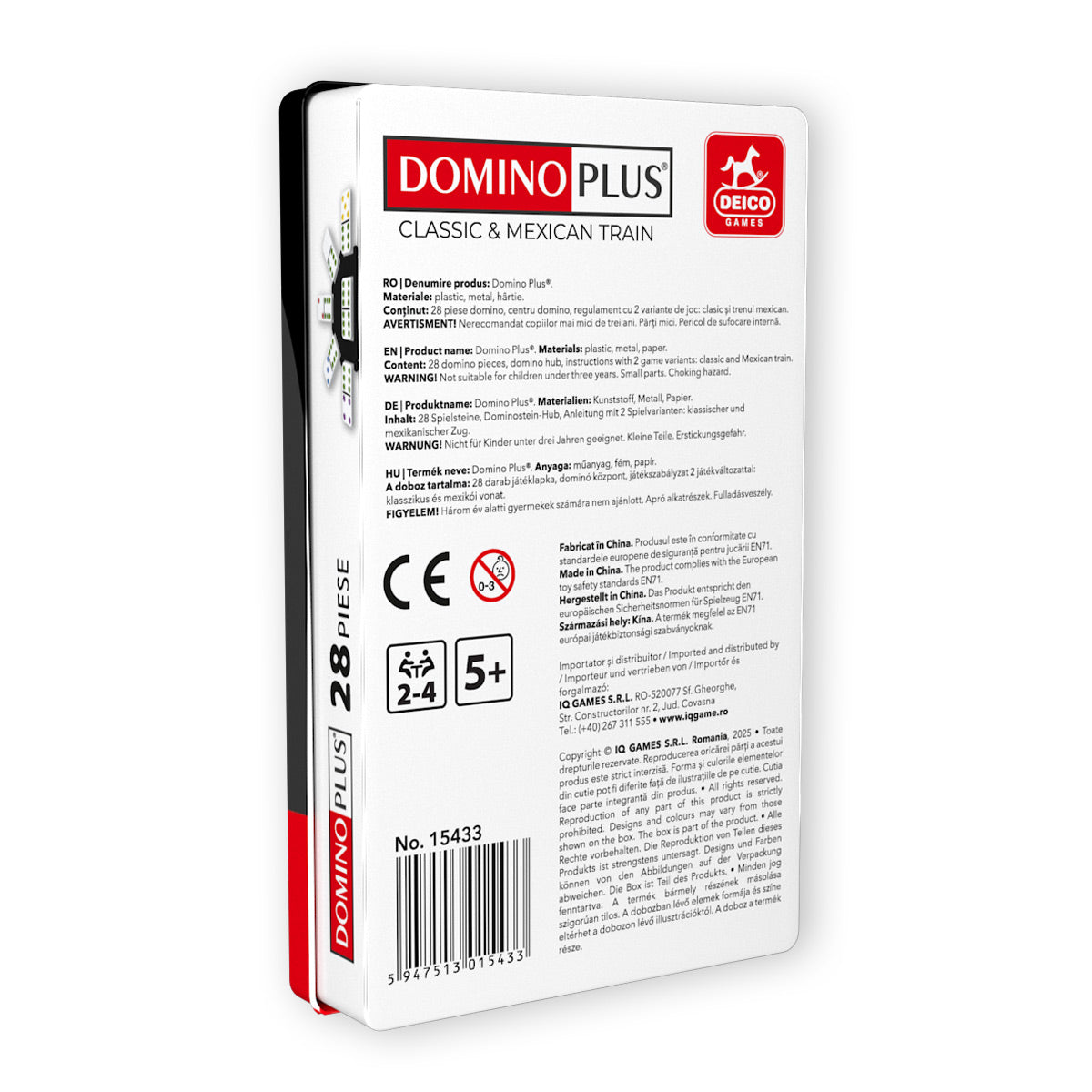 DOMINO PLUS, Cutie metalică, Piese "os/piatră"