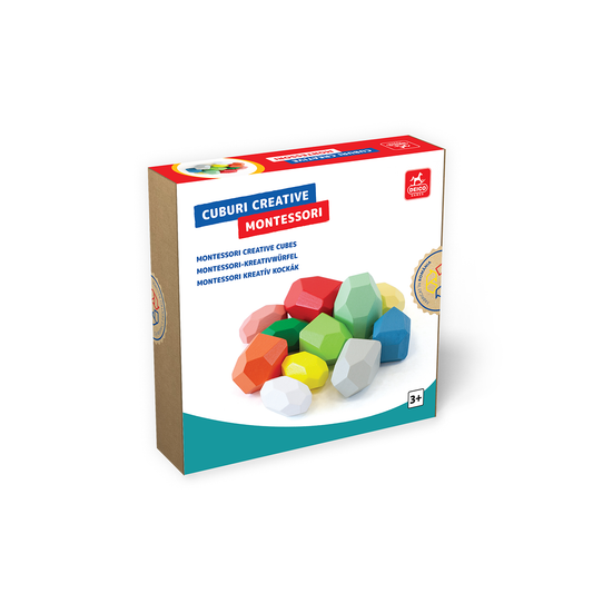 Cuburi Lemn Echilibru Montessori 11 piese