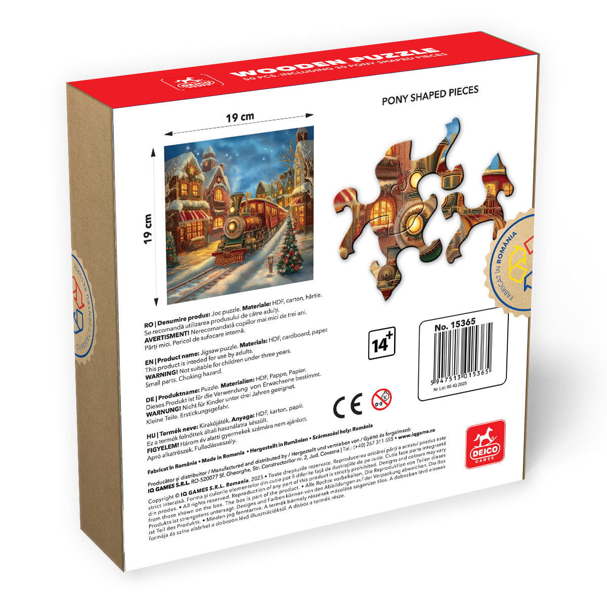 Puzzle lemn - Craciun - Trenul lui Mos Craciun, 50 piese, High difficulty