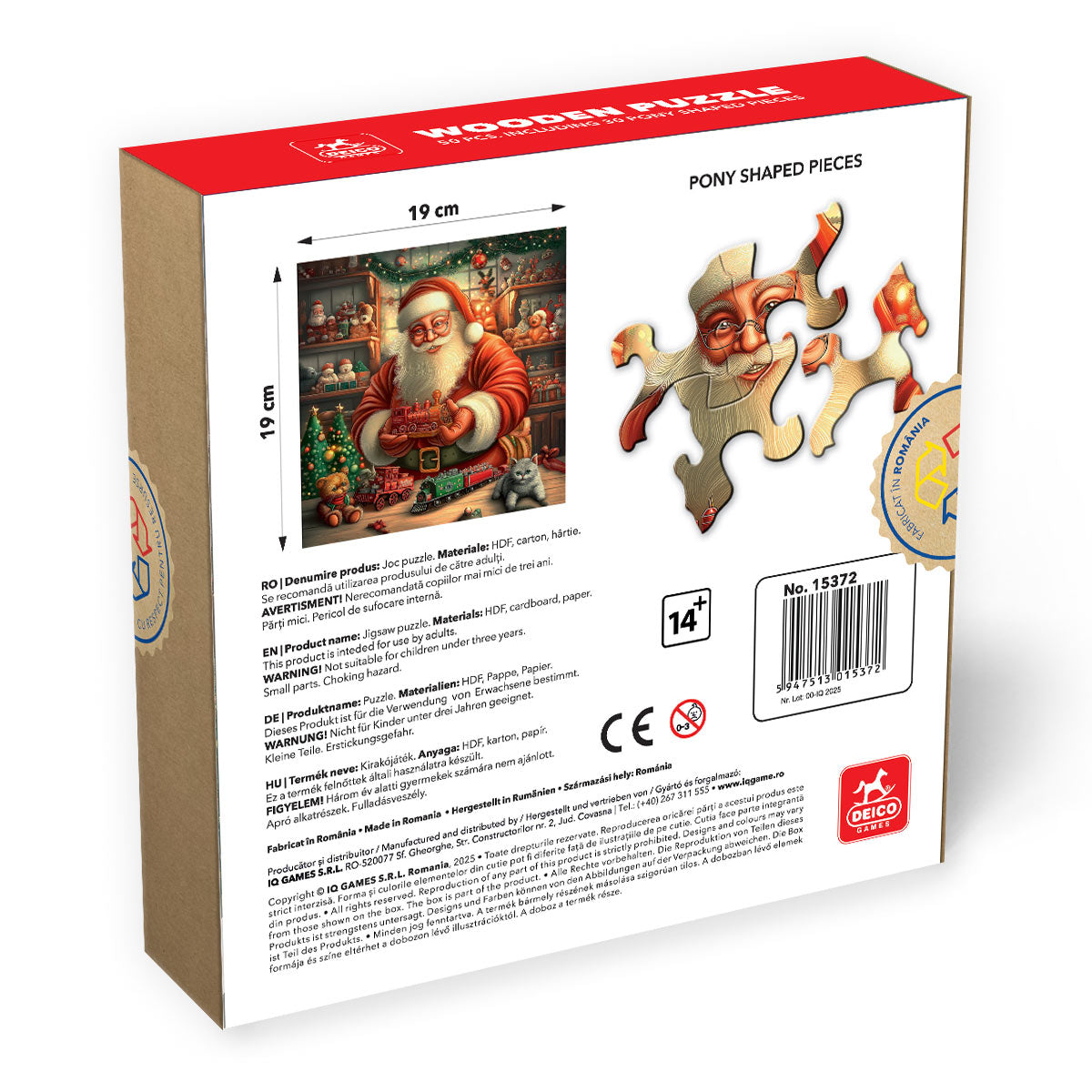 Puzzle lemn - Crăciun - Atelierul lui Moș Crăciun, 50 piese, High difficulty