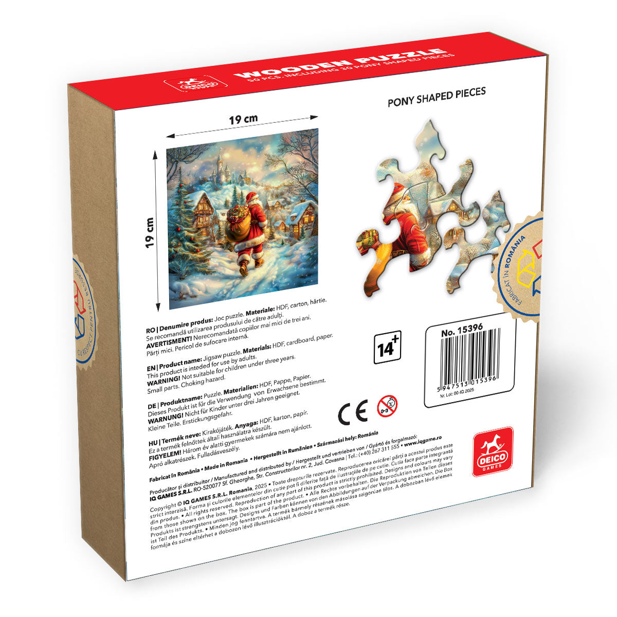 Puzzle lemn - Crăciun - Satul lui Moș Crăciun, 50 piese, High difficulty