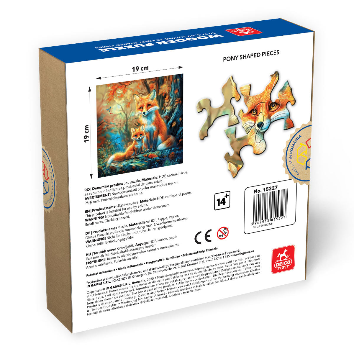 Puzzle lemn - Vulpe, 50 piese, High difficulty Including 30 Special Pony shapes pieces