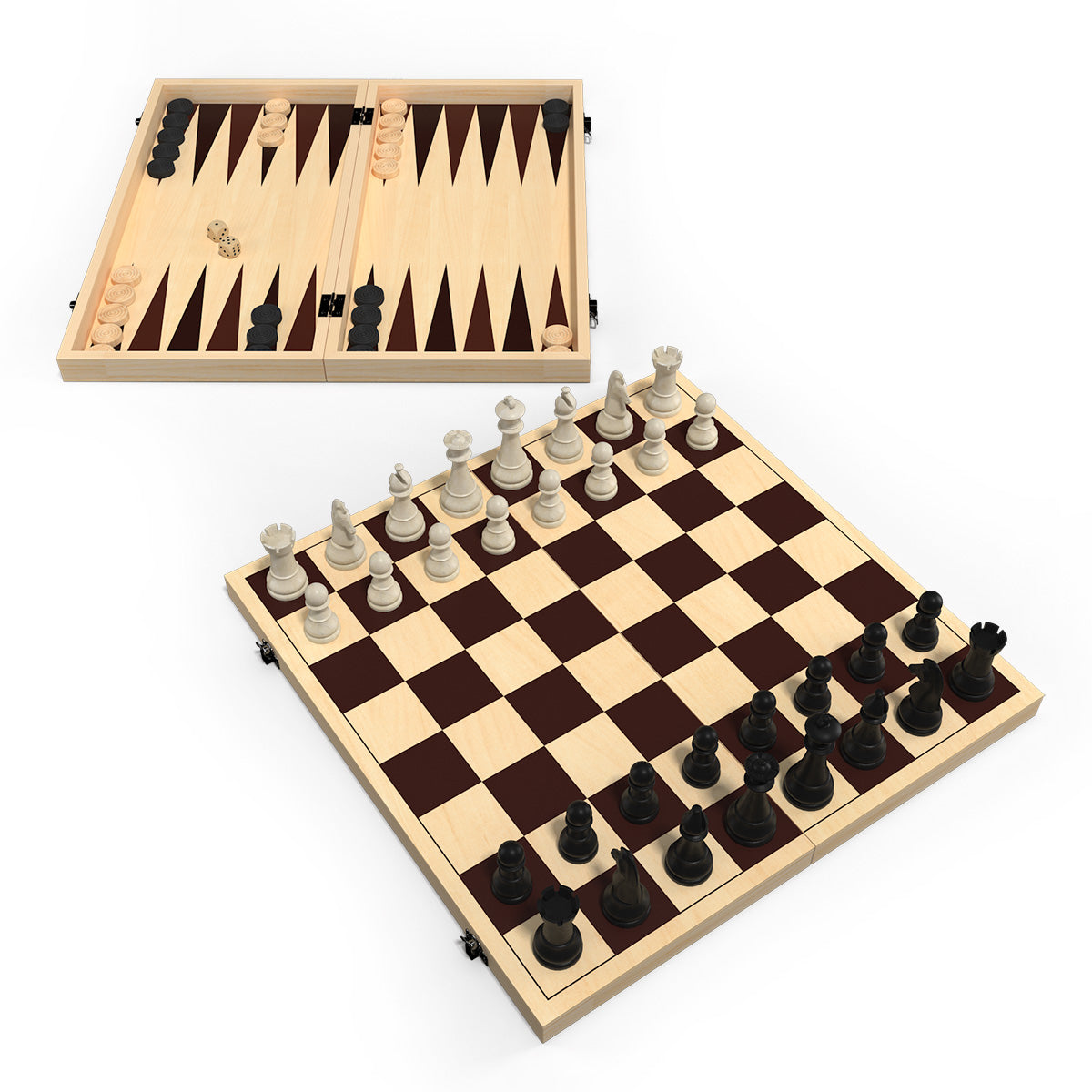 Șah Profi WPC și Table, Cutie Lemn, Rege 8,75 cm – IQ GAMES
