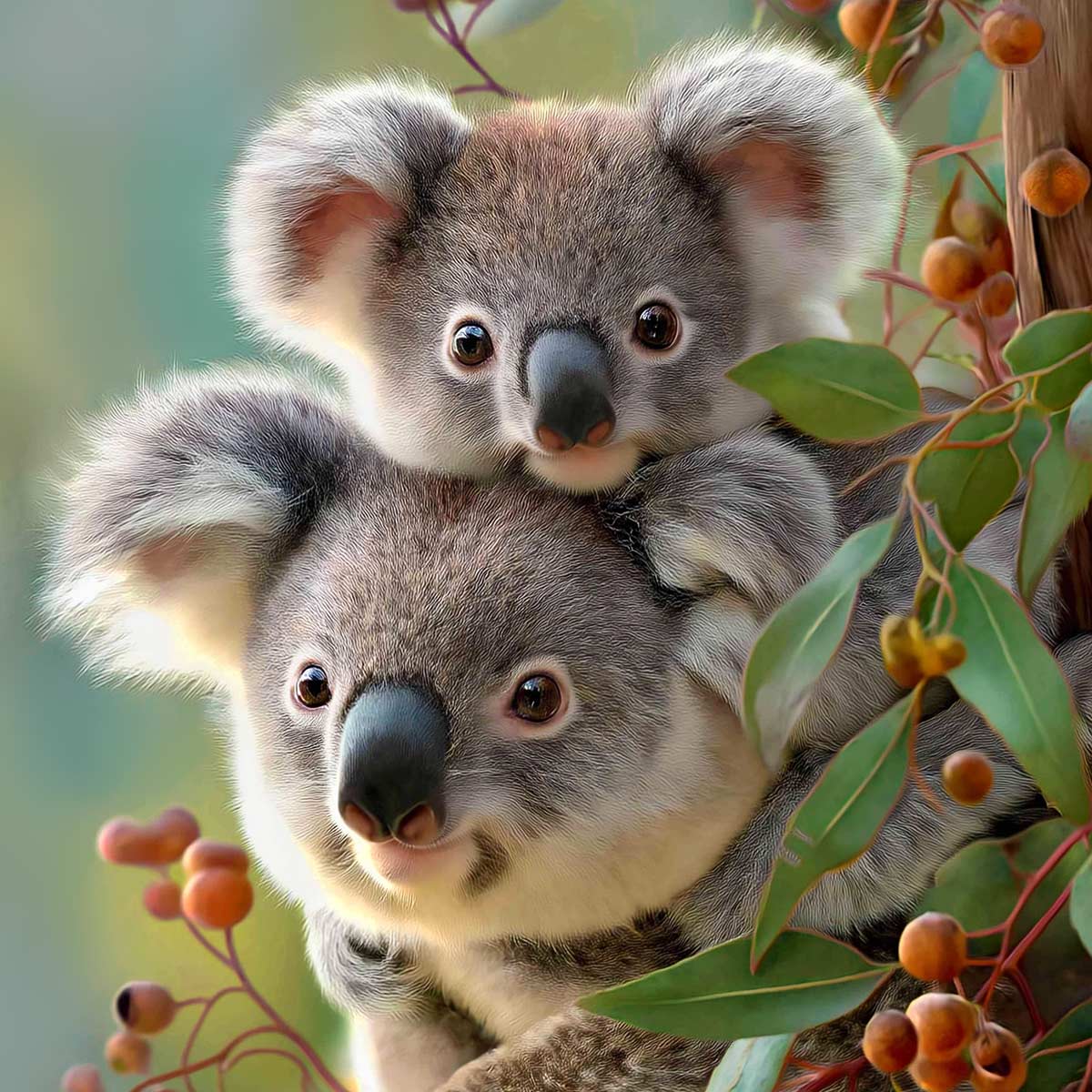 Puzzle lemn - Koala, 50 piese, High difficulty  Including 30 Special Pony shapes pieces