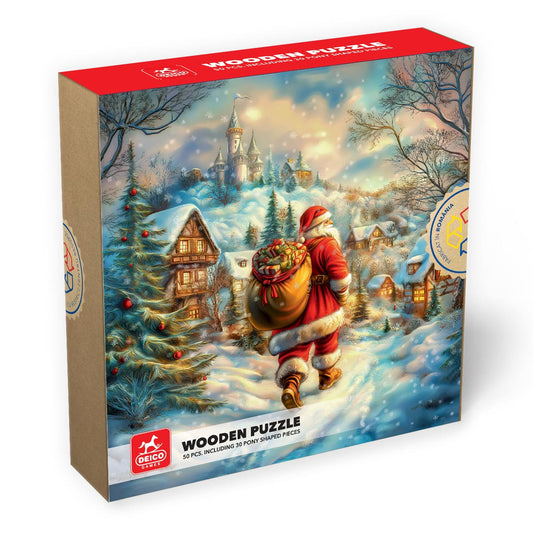 Puzzle lemn - Craciun - Satul lui Mos Craciun, 50 piese, High difficulty