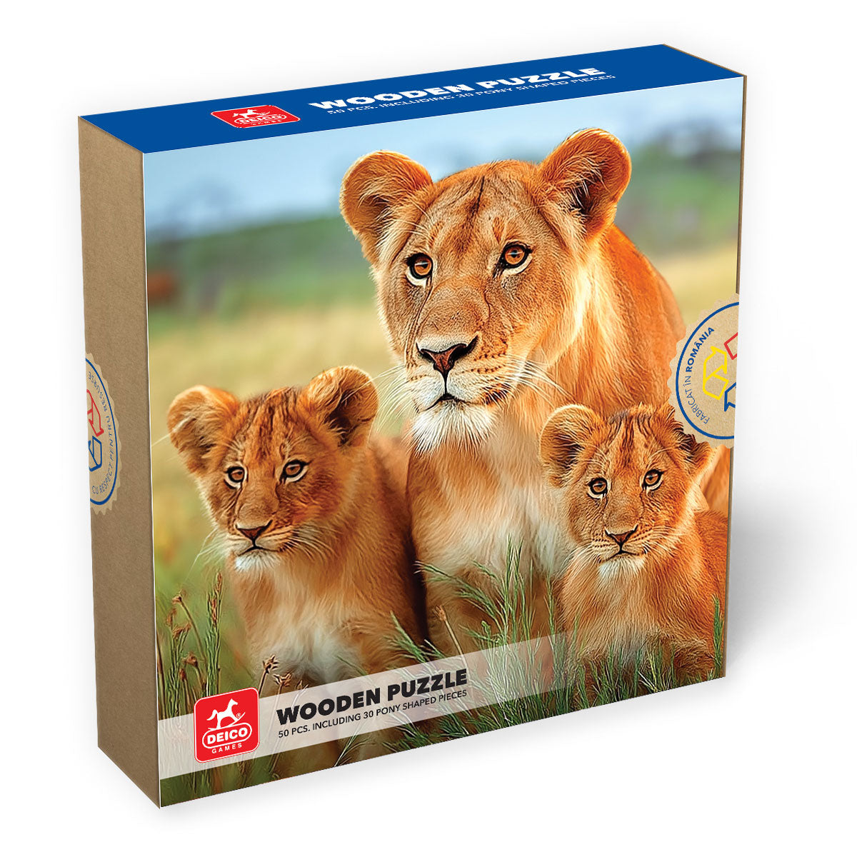 Puzzle lemn - Leu, 50 piese, High difficulty  Including 30 Special Pony shapes pieces