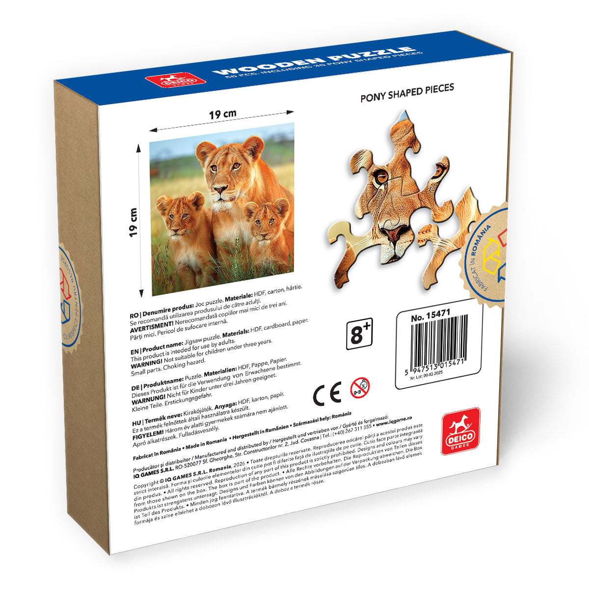 Puzzle lemn - Leu, 50 piese, High difficulty  Including 30 Special Pony shapes pieces