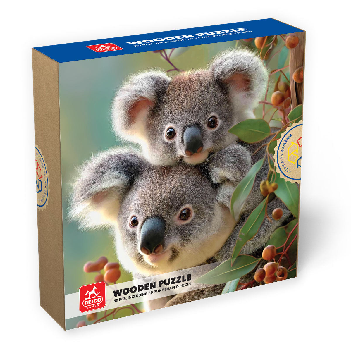 Puzzle lemn - Koala, 50 piese, High difficulty  Including 30 Special Pony shapes pieces