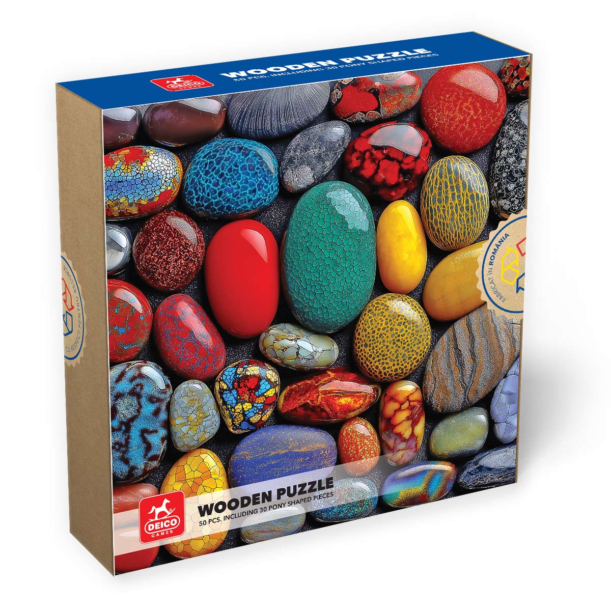 Puzzle lemn - Pietre pretioase, 50 piese, High difficulty  Including 30 Special Pony shapes pieces