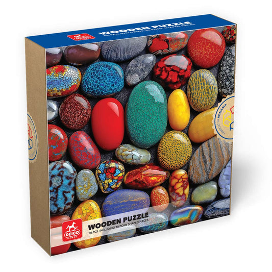 Puzzle lemn - Pietre pretioase, 50 piese, High difficulty  Including 30 Special Pony shapes pieces