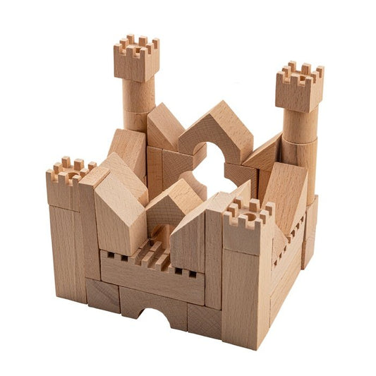 Mittelalterliche Festung - Holzbausteine ​​- 48 Stück